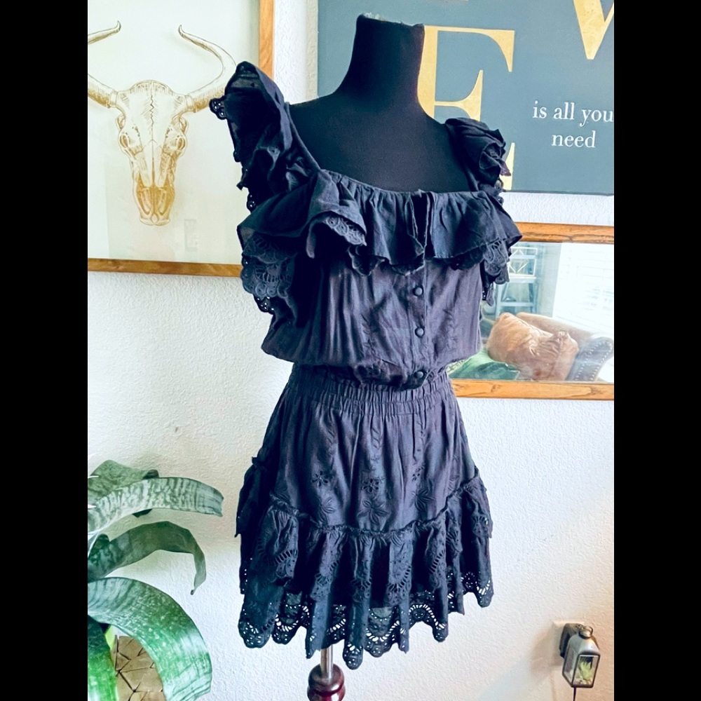 Aspen summertime black ruffle Boutique dress